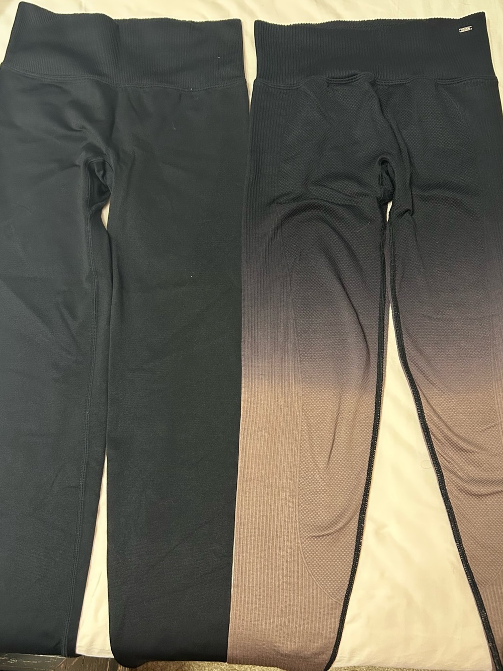 PINK Victoria's Secret Black & Ombre Brown Leggings Duo